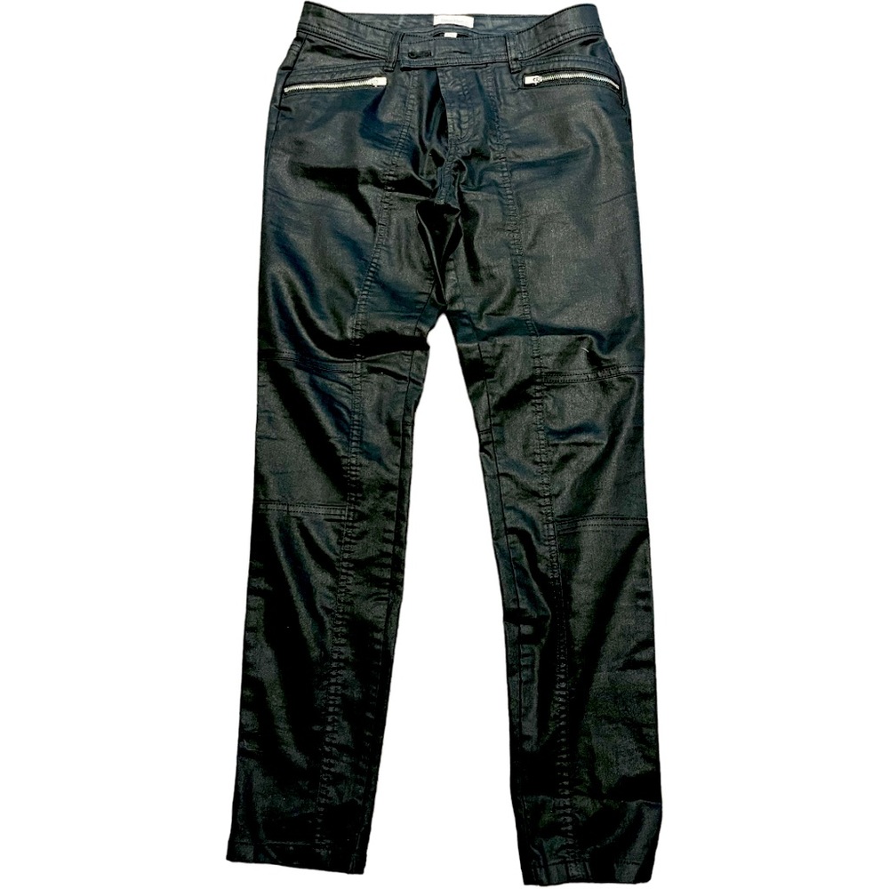 Calvin Klein jeans black kinda leather finish size 4 zipper pockets